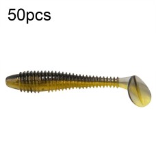 סט 50 יחידות פיתיון דיג מלאכותי רך עשוי PVC גמיש וצבעוני בסגנון זנב זחל 5.5 ס