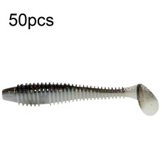 סט 50 יחידות פיתיון דיג מלאכותי רך עשוי PVC גמיש וצבעוני בסגנון זנב זחל 6.5 ס