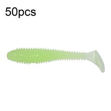 סט 50 יחידות פיתיון דיג מלאכותי רך עשוי PVC גמיש וצבעוני בסגנון זנב זחל 6.5 ס
