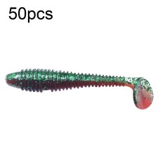 סט 50 יחידות פיתיון דיג מלאכותי רך עשוי PVC גמיש וצבעוני בסגנון זנב זחל 6.5 ס