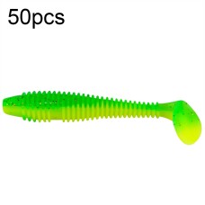 סט 50 יחידות פיתיון דיג מלאכותי רך עשוי PVC גמיש וצבעוני בסגנון זנב זחל 6.5 ס