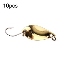 סט 10 יחידות פיתיון דיג מתכתי מלאכותי עם קרס עמידה וו חזק 2.5 גרם - זהב