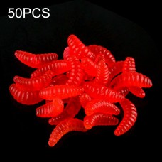 פיתיון דיג מלאכותי רך בסגנון תולעים 50 יחידות במארז 20 מ