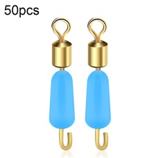 סט 50 יחידות לולאת פלסטיק משולבת נירוסטה לדייגים בצורה 8 קטן - צבע כחול