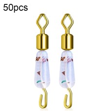 סט 50 יחידות לולאת פלסטיק משולבת נירוסטה לדייגים בצורה 8 קטן - צבע בהיר