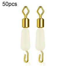 סט 50 יחידות לולאת פלסטיק משולבת נירוסטה לדייגים בצורה 8 בינוני - צבע בז'